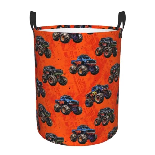 Monster Truck Laundry Basket Laundry Hamper With Handles Collapsible Laundry Baskets Storage Basket For Room Bathroom Bedroom Decor - color: Monster Truck