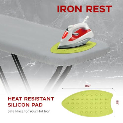 Ironing Board Full Size 54x14, RAINHOL Gray Height Adjustable Iron Board - color: Gray, size: 54"L x 14"W