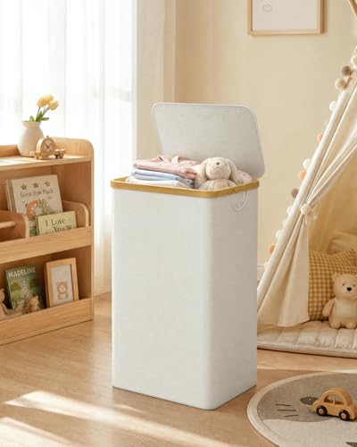 IEGrow Laundry Hamper with Lid,110L Laundry Basket with Mesh Bags,Beige - color: Beige, size: 110L