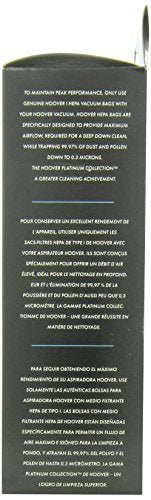 Hoover Vacuum Cleaner Bags for Platinum Canister Vacs, Pack of 2, Type I