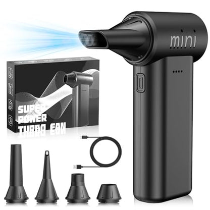 Compressed Air Duster, 150,000RPM Ultra-Powerful Cordless Electric Air Duster, 3 Gears Adjustable, Mini Blower with Fast Charging, Electric Duster for PC, Keyboard, Car, House, Outdoor