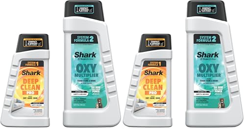 Shark StainStriker Cleaning Solution Bundle for Portable Cleaners,Carpet and Area Rug Formula,Instantly Eliminates Odor,Includes 32 oz OXY Multiplier &16 oz Deep Clean Solution,PXCMBUNDLE (Pack of 2) - size: 48 Fl Oz (Pack of 2), style: Deep Clean + OXY