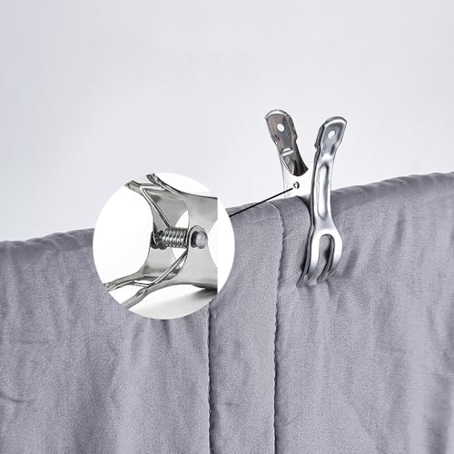 Outdoor Duty Clothespins 6 Pack Large Stainless Steel Quilt Clips,Beach Towel Clips,Curtain Clamps