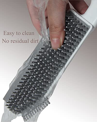 Multifunctional Cleaning Brush 2 Pcs Silicone Cleaning Brush Small Crevice Brush Scraper Brush Cleaner Kitchen Sink Squeegee Bathroom Countertop Floor Window Mirror Bathtub (White)