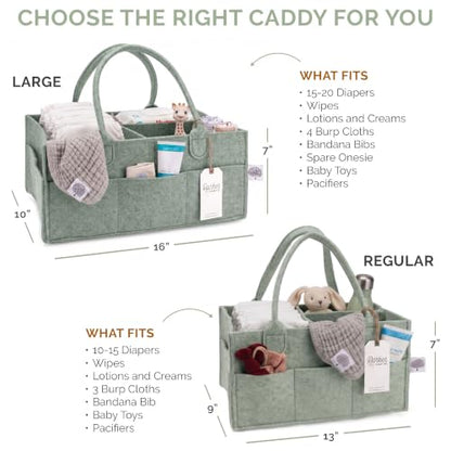 Parker Baby Co. Felt Diaper Caddy Organizer - Regular, Sage - color: Sage Green (Heathered Sage Green), size: Regular