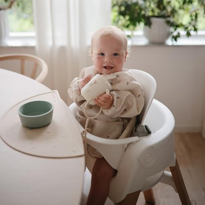mushie Long Sleeve Baby Bib | Water Resistant Adjustable Fit - color: Bees