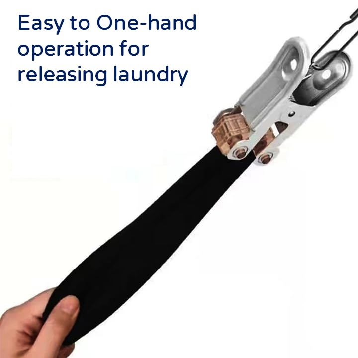 Quick Release Stainless Steel Laundry Drying Rack with Clips, Swivel Hook Wind-Proof Clothes Hanger Rack for Sock, Bras, Underwear, Laundry (Rectangle 40 Clips) - size: Rectangle 40 CLIPS