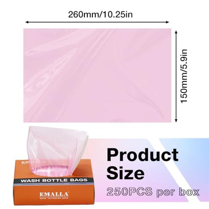 Tattoo Wash Bottle Bags 250pcs - Usiriy Tattoo Bottle Covers Bags Pink - color: Pink Bottle Bags