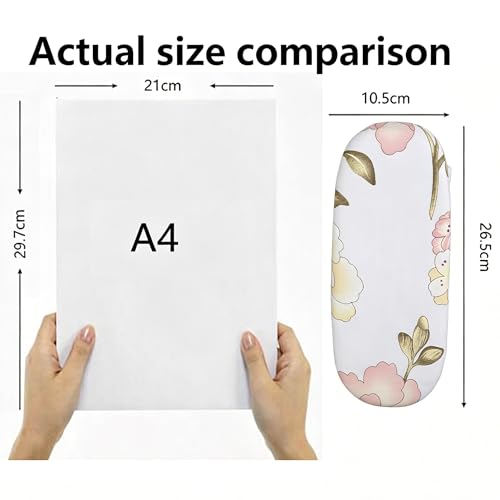 Foldable Mini Ironing Board, Space Saving Tabletop Ironing Board, Sleeve Cuffs and Collars Handling, Portable Compact Iron Board, Peony Design, for Home and Travel Use