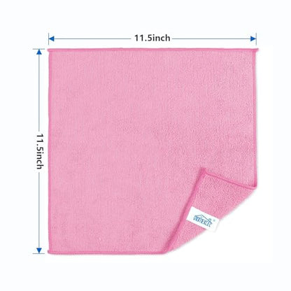 HOMEXCEL 50PK Microfiber Cleaning Cloth, Cleaning Rag for Home, 11.5x11.5in (Pack of 2) - color: Pink