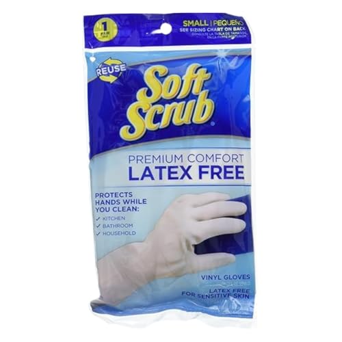 Soft Scrub Vinyl Cleaning Gloves L White – Latex Alternative for Dish – Rubber for Kitchen Gloves – Household Essentials Cleaning Tools