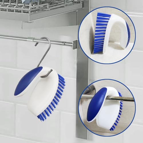 CELOX Stiff Bristle Brush for Cleaning, Hard Bristle Brush for Carpet Cleaning, Blue - color: Blue White Handle , Blue White Brush Head