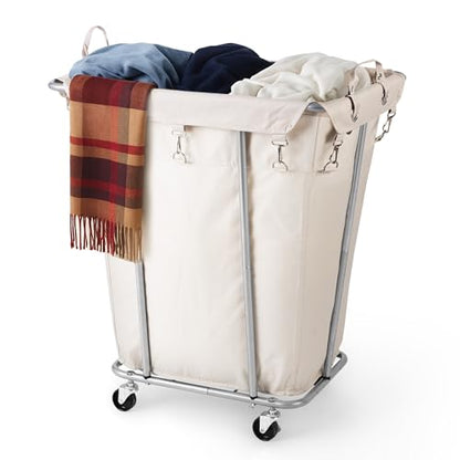 PLKOW 120L Rolling Laundry Hamper, Beige - color: Beige-120L