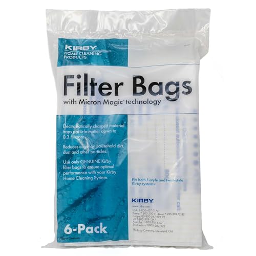 Kirby Micron Magic HEPA Filter Bags 6-Pack, Part #204811 | Genuine Kirby OEM | Fits F-Style & Twist-Style Kirby Vacuums (Avalir, Sentria, G Series) - size: 1