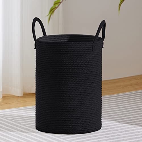 VIPOSCO 58L Tall Woven Laundry Basket Hamper, Black - color: Black, size: 58L
