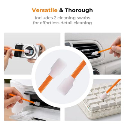 K&F CONCEPT 6-in-1 Keyboard Cleaning Brush Kit for Camera, Lens, PC,Black - color: Black