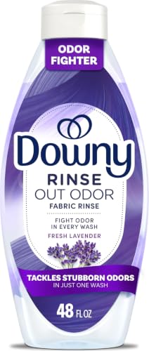 Downy RINSE & REFRESH Laundry Odor Remover and Fabric Softener, Fresh Lavender, 48 fl oz, Safe on ALL Fabrics, Gentle on Skin, HE Compatible - size: 48 Fl Oz (Pack of 1)