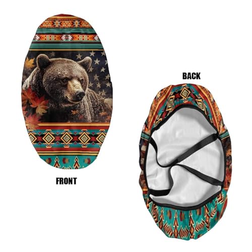 Aztec American Flag Bear Printed Ironing Board Cover with Elastic Edge, Apartment RVs Anti Slip Iron Board Cover Scorch Resistant, Mini Table Top Ironing Cover Mechine Washble - color: Multi - Aztec American Flag Bear