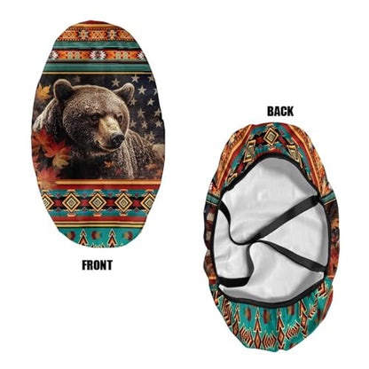 Aztec American Flag Bear Printed Ironing Board Cover with Elastic Edge, Apartment RVs Anti Slip Iron Board Cover Scorch Resistant, Mini Table Top Ironing Cover Mechine Washble - color: Multi - Aztec American Flag Bear