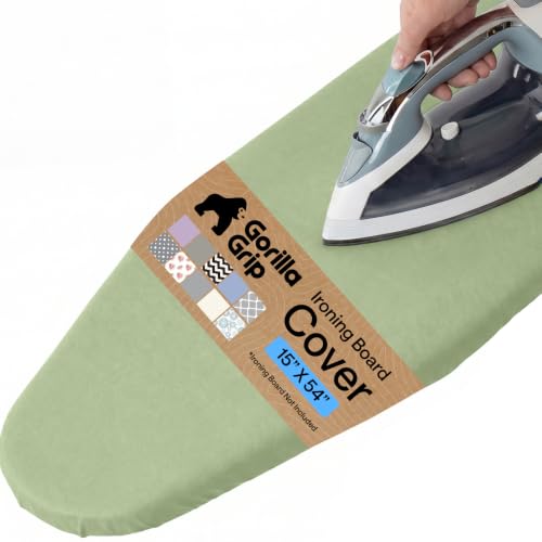 GORILLA GRIP Padded Ironing Board Cover, 15x54 Sage - color: Sage, size: 15" X 54"
