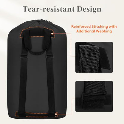 Lifewit Laundry Bag Backpack Travel, 90L, Black - color: Black, size: 90L