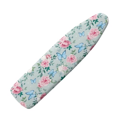 Vintage Floral Ironing Board Cover and Pad Soft Ironing Board Cover, Non Stick Scorch and Stain Resistant Standard Size 15x54 Inch with Elastic Edges - color: 0 Vintage Floral