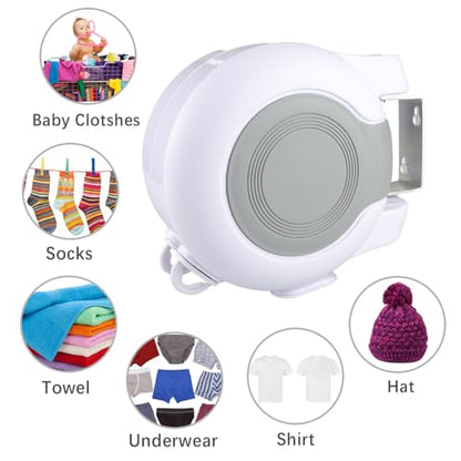 Retractable Clothesline 2x49 ft, Heavy Duty Wall Mount Dual Laundry Drying Rope