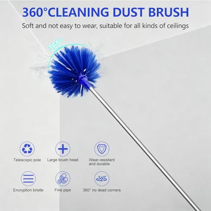SetSail Dusters and Cobweb Duster with Extension Pole for Cleaning, Blue - color: Blue, size: Cobweb Brush&Duster
