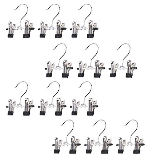 Double Adjustable Clips Boots Hangers,Space Saving Boots Socks Bags Hanging Clips Boot Holder Boot Organizer,Set of 12 (12)