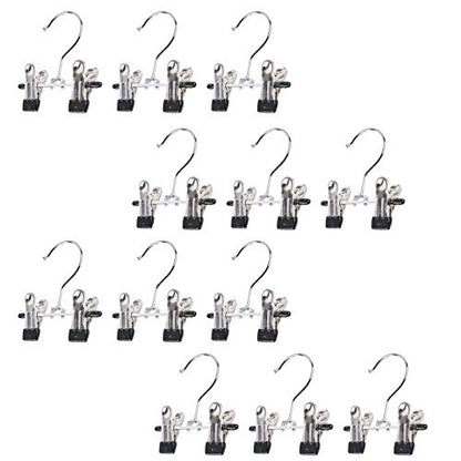 Double Adjustable Clips Boots Hangers,Space Saving Boots Socks Bags Hanging Clips Boot Holder Boot Organizer,Set of 12 (12)