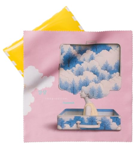 Artistic Microfiber Cleaning Cloth (2-Pack) – Cloud Wonderland Series 01: Suitcase (Imagination) - color: Imagination