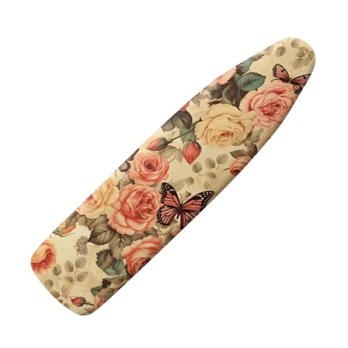 Butterfly Floral Ironing Board Cover and Pad Soft Ironing Board Cover, Non Stick Scorch and Stain Resistant Standard Size 15x54 Inch with Elastic Edges - color: 0 Butterfly Floral