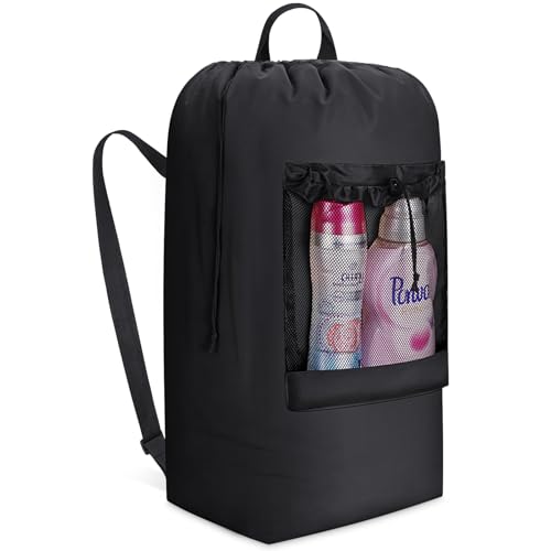 Lifewit Laundry Bag Backpack Travel, 105L, Black - color: Black, size: 105L
