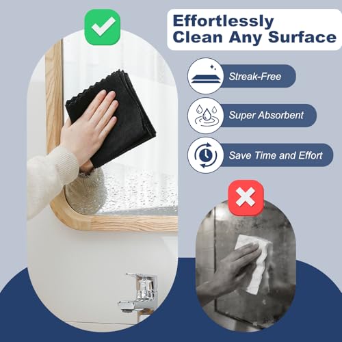 Jessy Home 2 Roll Reusable Paper Towels,100 Sheets Tear Away Microfiber Cleaning Cloth, Lint Free Cleaning Rags for Kitchen, Dishcloth,Household Cleaning Supplies - color: Navy Blue