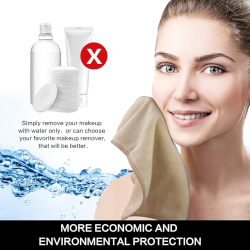 SINLAND Microfiber Facial Cloths Fast Drying Washcloth 12inch x 12inch Absorbent Face Wash Cloth Soft Makeup Remover Cloths - color: Cream, size: 1 Count (Pack of 20)