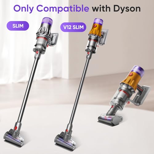 Mini Motorized Tool Brush Head Compatible with Dyson Digital Slim/V12 Detect Slim Cordless Vacuum Cleaner, Handheld Couch Vacuum Attachment Anti-Tangle Replacement Head Suitable for Long and Pet Hair - style: Slim V12Slim