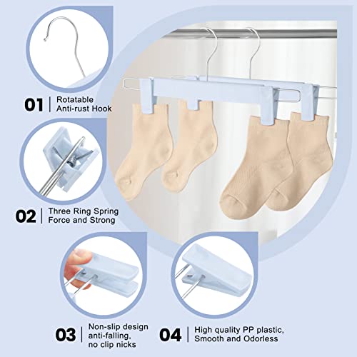 10 Pack Pants Hangers with Adjustable Non-Slip Clips Anti-Rust Hanging Hook for Trouser,Skirts,Jeans,Clothes Hangers Blue - color: Blue, size: 10 Pack