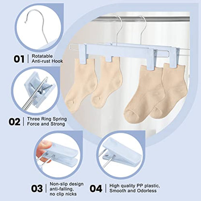 10 Pack Pants Hangers with Adjustable Non-Slip Clips Anti-Rust Hanging Hook for Trouser,Skirts,Jeans,Clothes Hangers Blue - color: Blue, size: 10 Pack