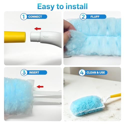 40 Count Duster Refills, Double-Sided 360° Duster Refills with 1 Handle - size: 40 pcs