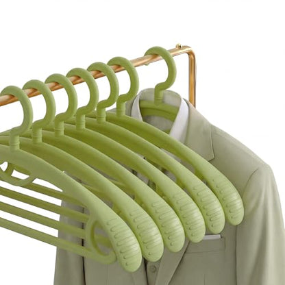 Plastic Clothes Hanger, Extra Thick Plastic Wide Shoulder Adult 360 Degrees Rotate Slip Resistant Standard Clothing Hanger Ideal for Everyday Use Light Green 10 Pack - color: Light Green 1.3inch Width