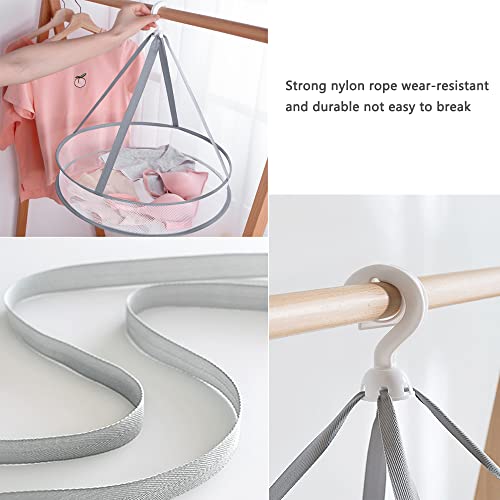2 Pack Drying Rack Clothing Collapsible Laundry Basket 23'' Folding Hanging Dry Net Mesh Dryer with Hook for Clothes Drying Household Lingerie Sweater Blouse Herb (1Tier+2Tier)