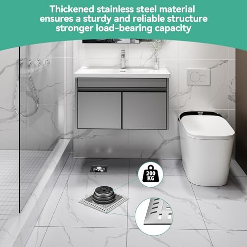 Drain Hair Catcher for Bathroom Sink,4.8" Stainless Steel and Silicone Shower Drain Covers Suitable for Drains and Bathroom Floors (1, Gray) - color: Gray