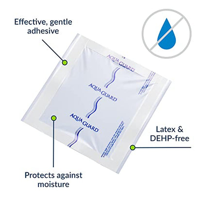 AquaGuard Wound Cover for Showering, 5 in x 5 in, Pack of 7 Shower Sheets - size: 5" x 5", style: Package of 7 Sheets
