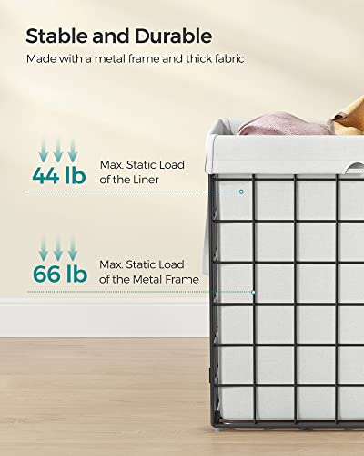 SONGMICS Laundry Hamper, Collapsible, 29 Gal. (110L) - color: Cream White, size: 110 L