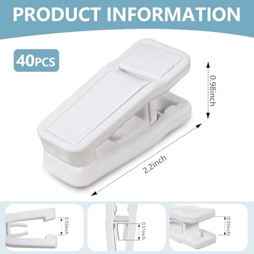 KISEER 40 Pcs Plastic Baby Hanger Clips Slim-line Finger Clips Set for Clothes Hanger Velvet Hanger (White) - color: White, size: 40 Pcs