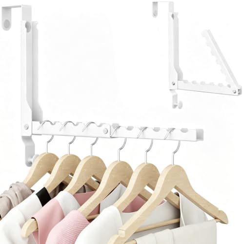 BAKON Folding Over the Door Hanger with 1 Hook, Heavy Duty Over Door Hooks - color: White(update)