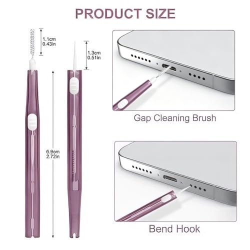 10pcs Phone Cleaning Kit Dual Side Multifunction Tools for iPhone 17 Purple