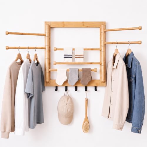 Sintuff Wall Mount Drying Rack 20'' Collapsible Foldable Clothes Dryer Rack