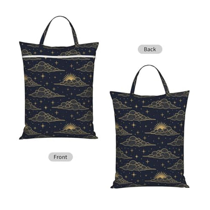 Sun Star Moon Travel Laundry Bag Washable Dirty Clothes Bag for Gym - color: Beautiful Sun Stars Moon