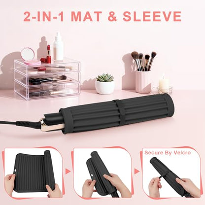 AMIJEAL Oversize Silicone Heat Resistant Mat for Hair Tools(14.2" x 11") - color: Black